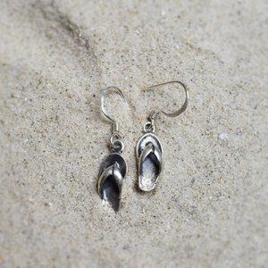 Sterlilng Silver Flip Flop Beach Earrings
